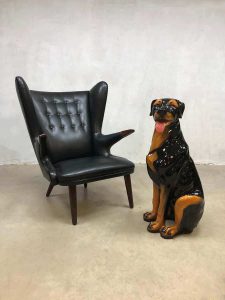 vintage design figurine dog ceramic dog rottweiler