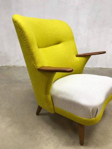 Deense vintage design lounge stoel fauteuil wingback chair Danish design duo tone armchair