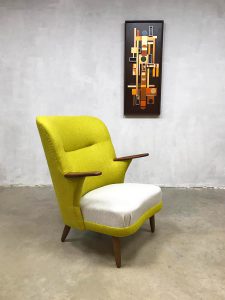 Danish midcentury modern armchair wingback chair vintage lounge fauteuil