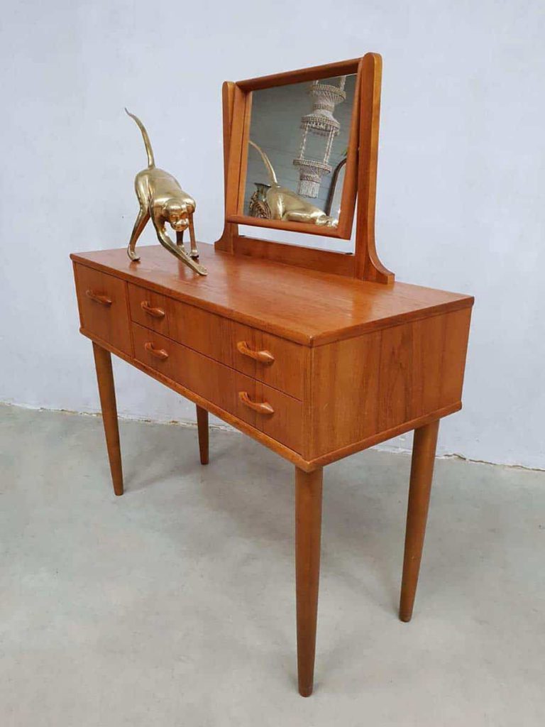 Danish vintage design teak dressing table vanity table kaptafel ...