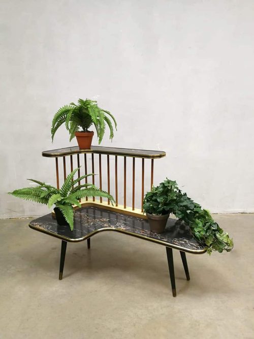 Vintage fifties plant stand plantenstandaard 'marble effect'