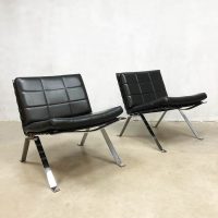vintage lounge chairs chrome frame madmen stijl Grisberger 1600