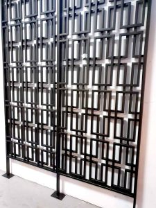 vintage roomdivider wall unit metalen wand object industrieel design