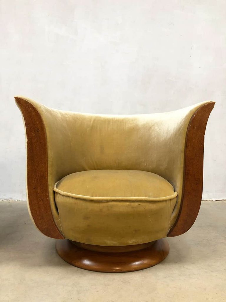Art deco Tulip lounge chairs tulp stoel hotel ‘Le Malandre’ model Depose Bestwelhip