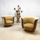 vintage design Le Malandre model Depose art deco tulip lounge chair