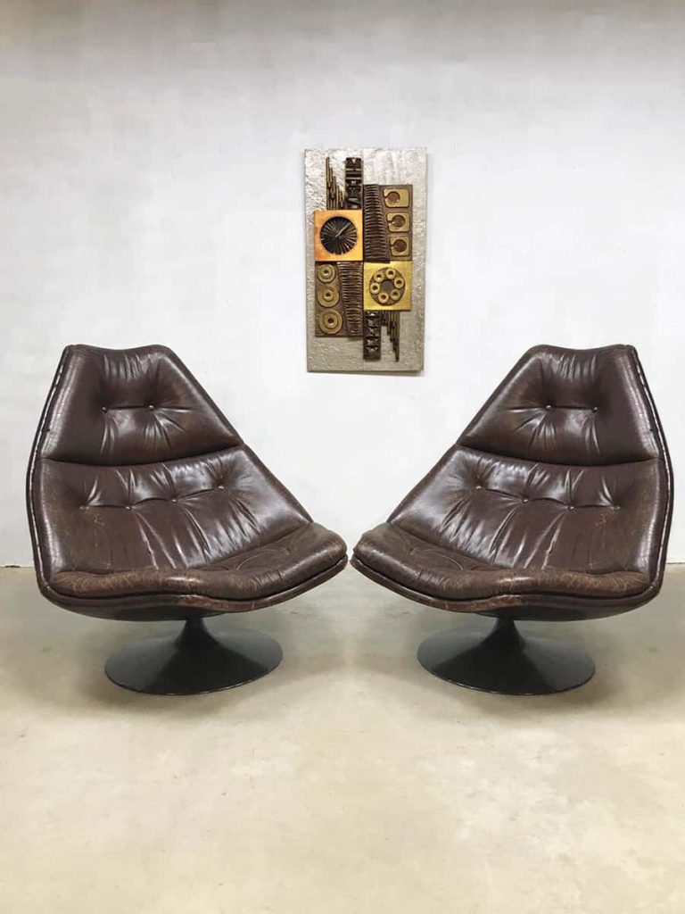 Vintage design swivel chair Artifort draaifauteuil Geoffrey Harcourt F511