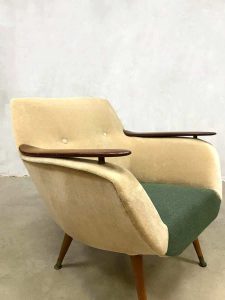 Club chair arm chair velvet Danish vintage design Deens