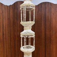 Vintage seashell plant hanger chandelier schelpen hanger Ibiza style