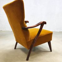 vintage dutch design wingback chairs lounge fauteuil arm chair velvet fifties jaren 50
