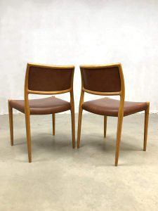 vintage Danish dining chairs eetkamerstoelen Moller no 80 JL Mobelfabrik