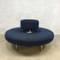 infinity circle sofa ronde bank retro blue corderoy fabric