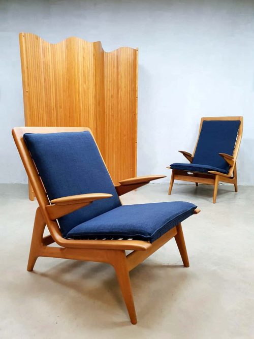 Midcentury modern easy chairs De Ster Gelderland lounge fauteuils