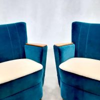 Midcentury design armchairs cocktail club 'ocean blue'