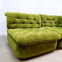 midcentury design sofa green velvet modular seating group lounge bank