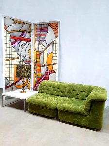 vintage design velvet green sofa modular sofa bank seating group