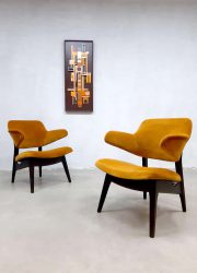 Vintage Dutch design lounge fauteuil armchair Webe Louis van Teeffelen