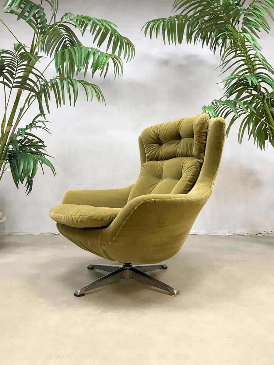 Tientallen Isaac Geaccepteerd Vintage retro egg chair swivel wingback chair draaifauteuil kiwi green |  Bestwelhip