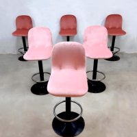 Barstools barkrukken pink velvet roze industrial industriele vintage
