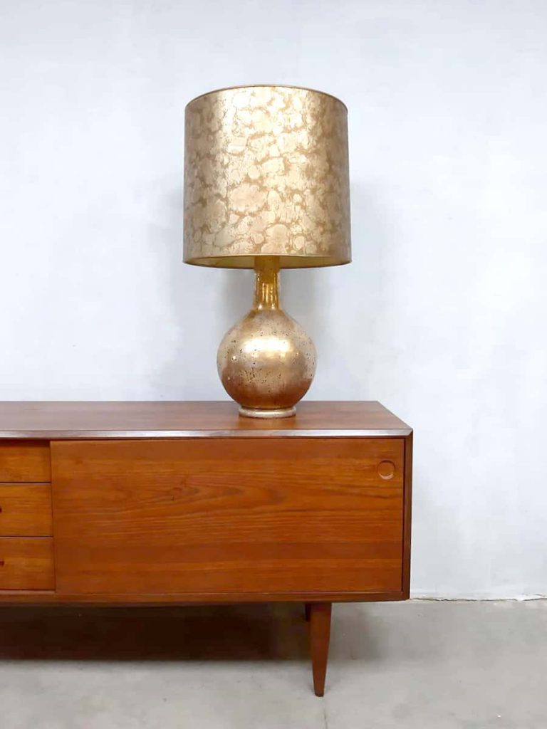 Midcentury Italian design table lamp tafellamp 'touch of gold'