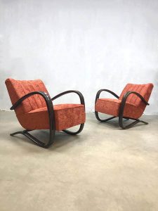midcentury design armchair Jindrich Halabala bentwood easy chair