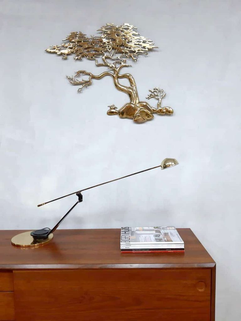 Vintage design brass desk lamp bureaulamp Fase Spain