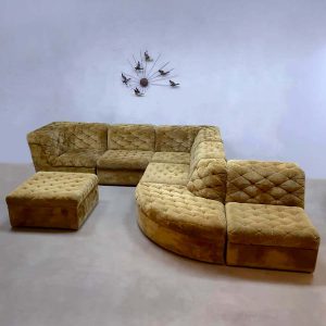 XXL vintage design modular sofa Laauser seating elements velvet