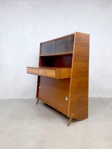 vintage design cabinet desk bureau opberg kast teak wood