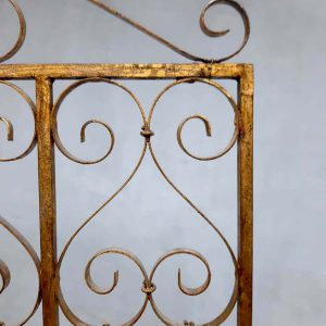 vintage paravan iron wrought gold brass room divider