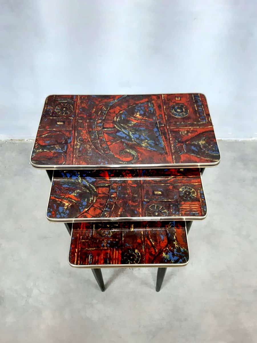 Odysseus fundament uitzending Vintage design mimiset nesting tables bijzettafel 'Pop Art' | Bestwelhip