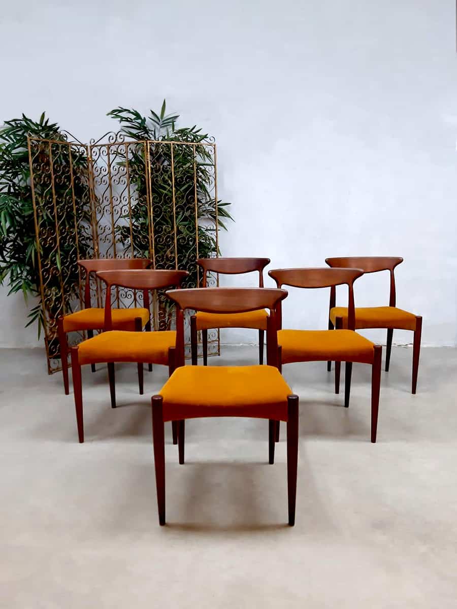 correct Verborgen draadloze Vintage Danish design dinner chairs Deense stoelen A. Hovmand-Olsen |  Bestwelhip