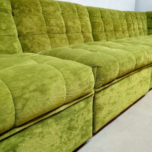 midcentury sofa lime green velvet bank seating group lounge bank