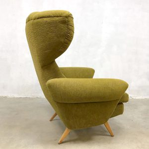 midcentury vintage design wingback chair oorfauteuil