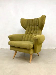 vintage oorfauteuil wingback Scandinavian chair oorfauteuil
