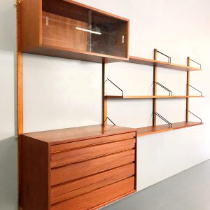 vintage midcentury modern wall unit P. Cadovius Royal wandkast cabinet