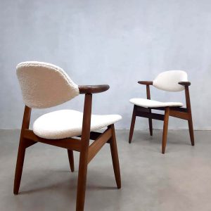 vintage cowhorn chairs Tijsseling Dutch design eetkamerstoelen