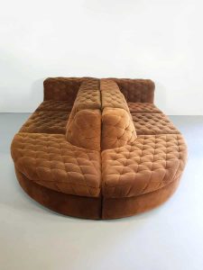 midcentury modular sofa brown velvet elementen bank