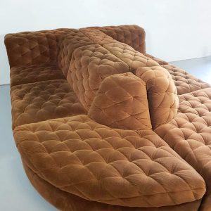vintage design sofa modular XXL elementen bank chocolate brown velvet