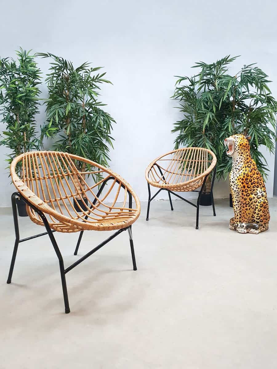 Ga trouwen duizelig Gronden Vintage Dutch design rattan chairs rotan stoelen TRIO Rohe Noordwolde |  Bestwelhip