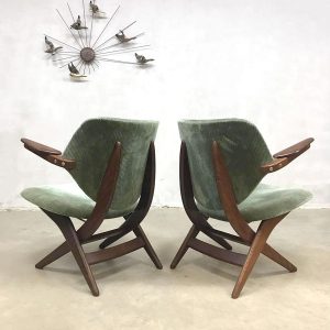 Vintage Dutch design Pelican lounge fauteuil Webe Dutch design scissor chair