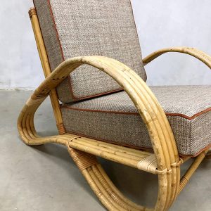 vintage midcentury modern bamboo rattan chair rotan bamboe fauteuil