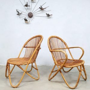 midcentury rattan lounge set arm chair rotan bamboo living
