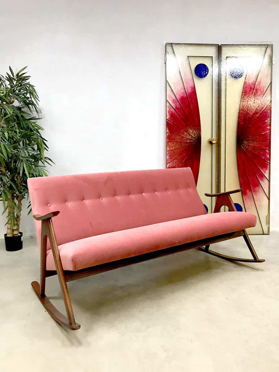 Afhaalmaaltijd Canada garen Vintage Scandinavian design rocking sofa schommel bank | Bestwelhip