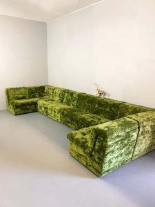 vintage modular seating sofa group modulaire bank green velvet
