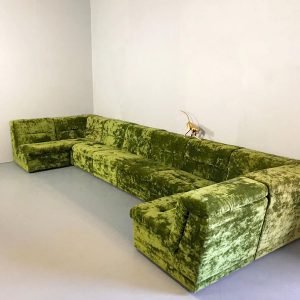 vintage modular seating sofa group modulaire bank green velvet