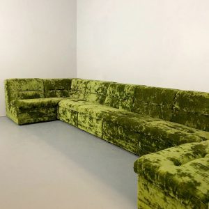 Modulaire groene elementen bank velvet green design vintage modular elements seating