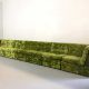 Seating group velvet modular elements groene modulaire elementen bank design vintage