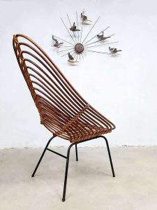 midcentury design rattan chair Rohe Noordwolde lounge fauteuil