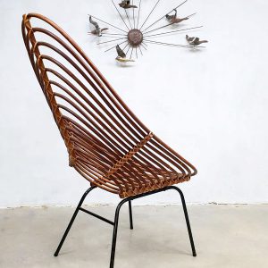 midcentury design rattan chair Rohe Noordwolde lounge fauteuil