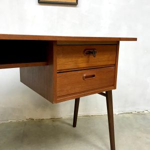 vintage desk midcentury bureau teak wood