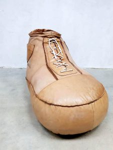 Vintage De Sede leather sneaker shoe Bean Bag ottoman footstool zitzak kids